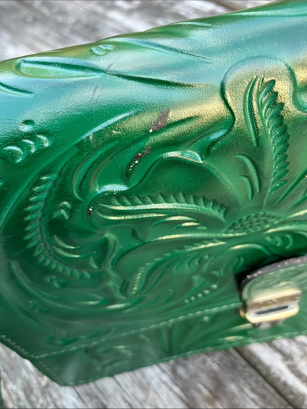 Patricia Nash Laurentina Green Tooled Leather Purse NWT
